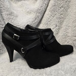 Fergalicious Black Strappy Heeled Boots